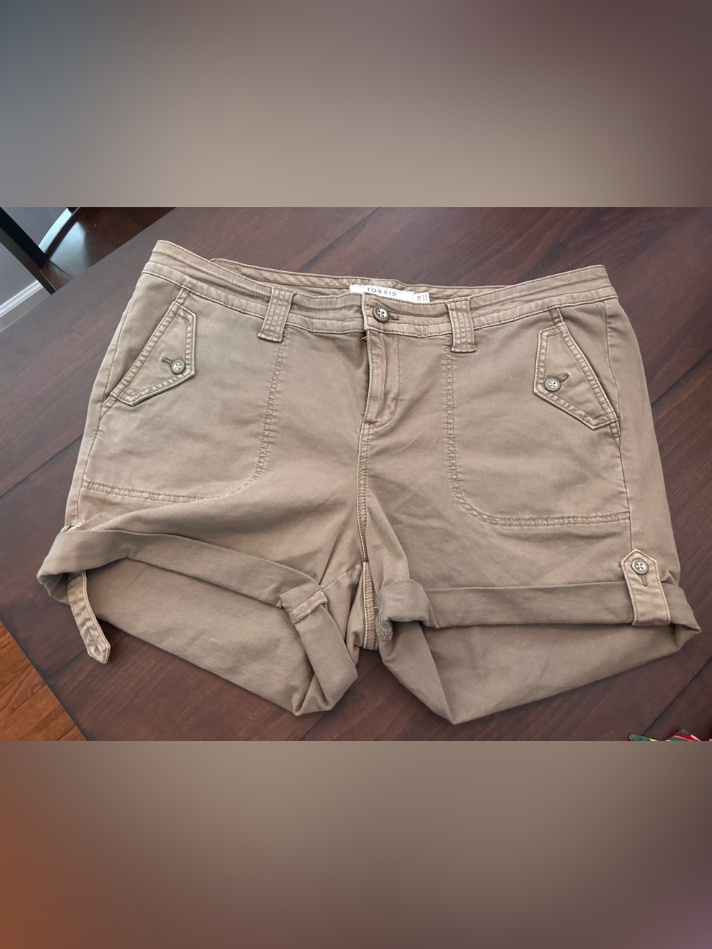 torrid Khaki  Casual Rolled-Hem Shorts NWOT